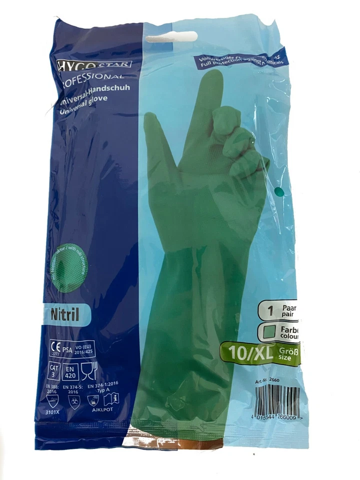 HYGOSTAR Nitril-Universal-Handschuh Chemikalienschutzhandschuhe Nitril Gr. XL