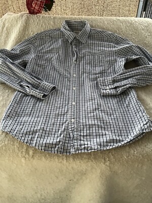 Mavi Shirt Men s Large Blue/white plaid Cotton Long Sleeve