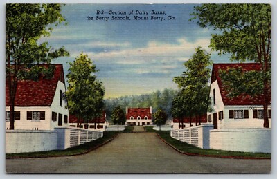 GA Section of Dairy Barns at the Berry Schools in Mount Berry Postcard