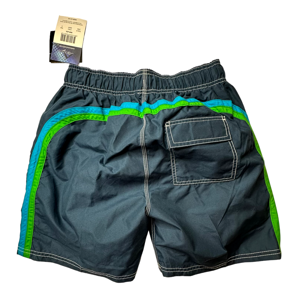 Kanu Surf Reflex Board Shorts Men's Size S Navy Blue Green Stripe NEW