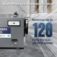 BaseAire 120PPD Dehumidifier w/Drain Hose for Crawlspace/Basement Auto Shut off