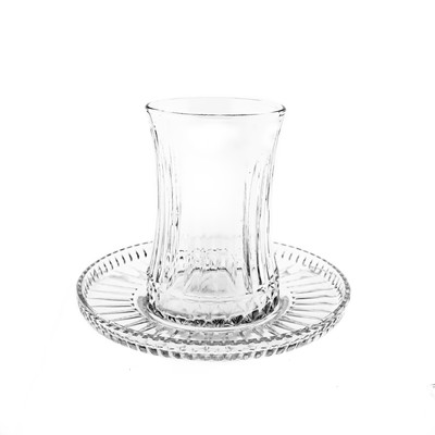 Elegante Teegläser mit Unterteller 170 ml 6er-Set