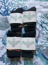 4 Pair Genuine Bombas Bee Better Socks Black XS Women s Youth Crew