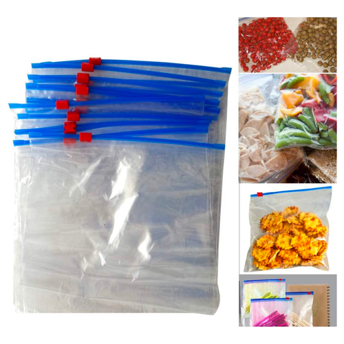ZIP LOCK FOOD STORAGE FREEZER BAGS RESEALABLE REUSABLE PLASTIC BAGS 17