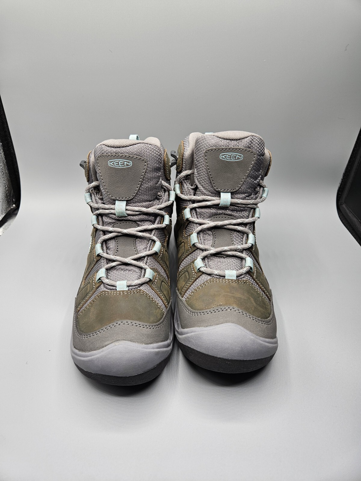 Stivali da trekking impermeabili Keen Circadia taglia 8 acciaio grigio blu nuvola nuovi senza etichette