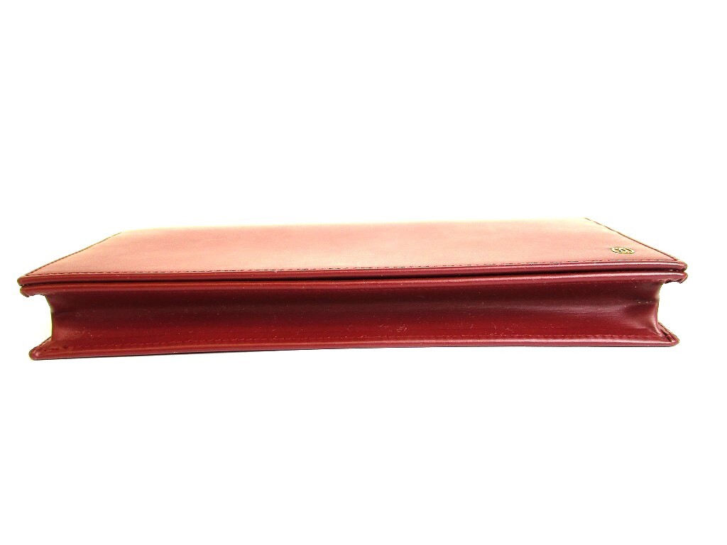 Auth Cartier Pasha de Cartier Bordeaux Leather Long Flap Wallet Purse #9424 image 5