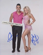 CARLOS PENA & WITNEY CARSON "DWTS" HAND SIGNED 8X10 COLOR PHOTO "PROOF"