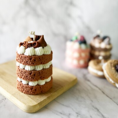 Chocolate Cake Candle Handmade Food Candle Soy Wax Home Decor Unique Gift