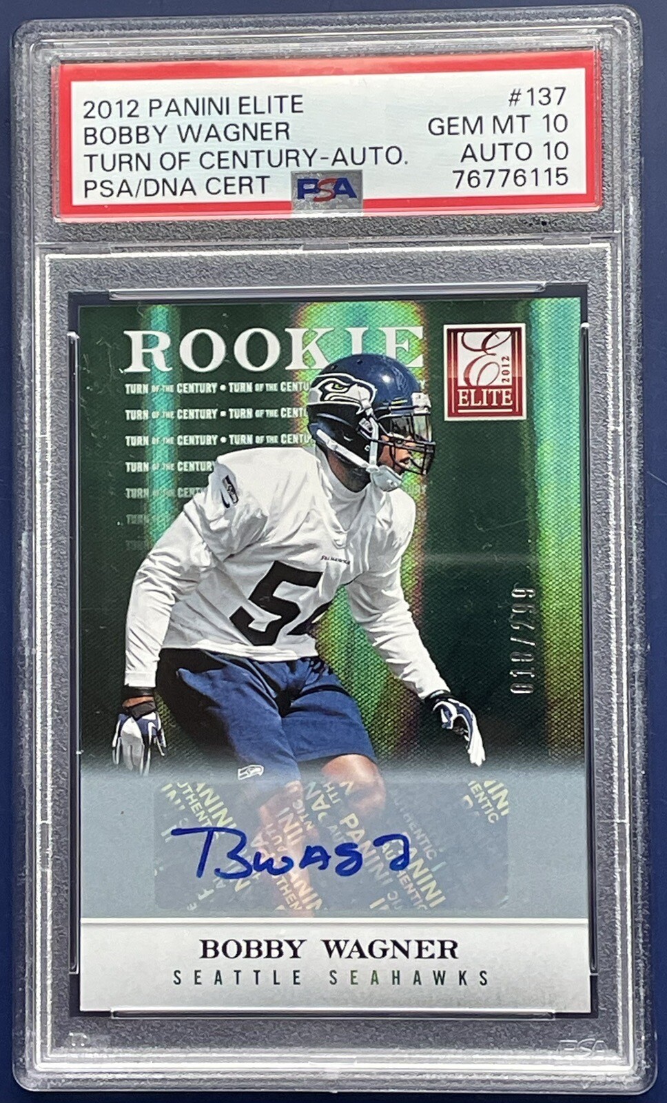 Bobby Wagner Panini Elite #137 Turn of the Century-Autograph
