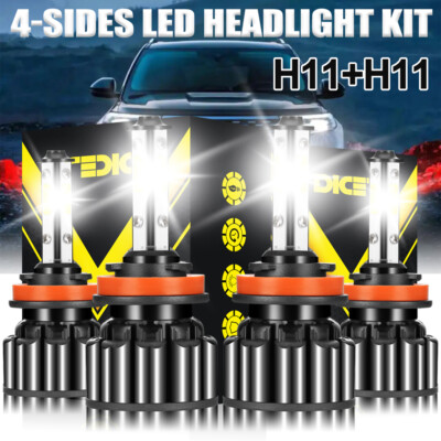 For Chevy Malibu 2004-2012 4PC LED Headlight Bulbs High&Low Beam Combo Kit 6000K