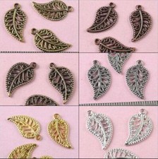 Crafted hollow nice leaf design charms in 6-colors for jewery making