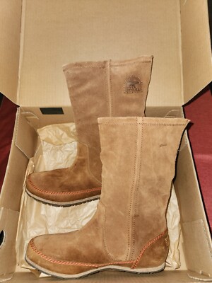 Sorel Womens Boots Yaquina Tall Brown Suede Winter Pull On Size 9.5 NIB