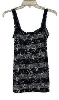 Tezenis Black Gray White Camisole Top Sleepwear Nightwear Sz M New With Tags