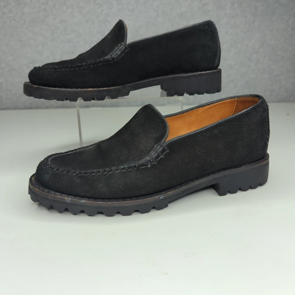 Mocassim Cole Haan infantil couro camurça preto sapatos confortáveis femininos 5 - Imagem 2 de 4