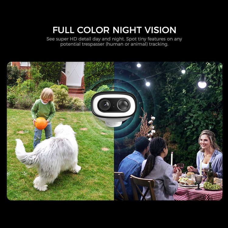 ARPHA 2K Wireless Solar Power Wi-Fi Outdoor Security Camera System 128GB TF Card