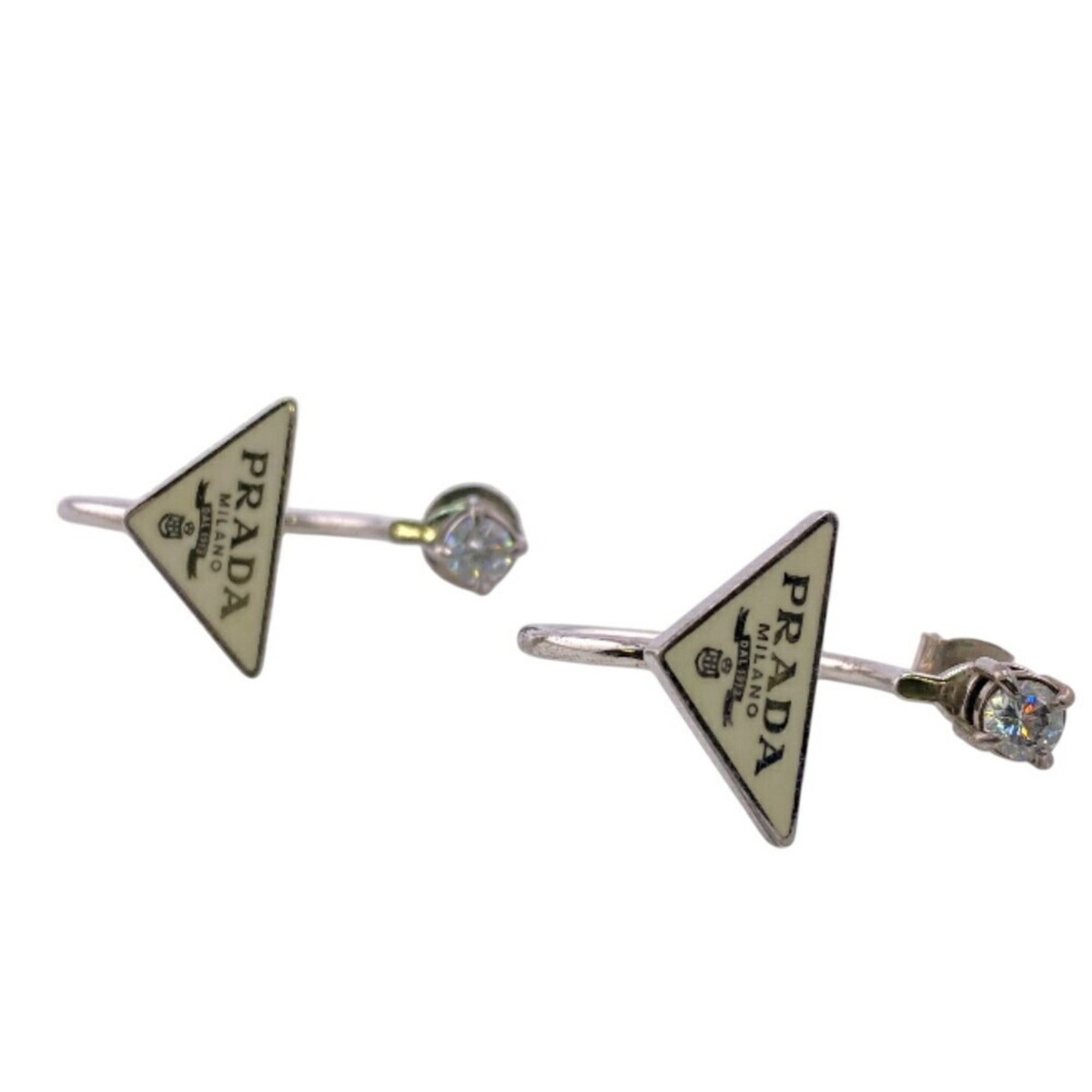 PRADA シルバー 三角形 ピアス PRADA Prada Triangle Symbol Silver Earrings for Women GZl1f7wo | eBay