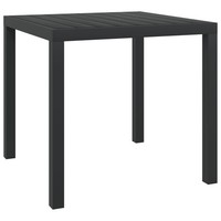 Garten-Esstisch WPC Aluminium 80X80X74 Cm Schwarz