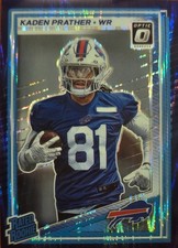 NFL, Buffalo Bills, Donruss Optic, Rated Rookie, Purple Shock, Kaden Prather, No.291