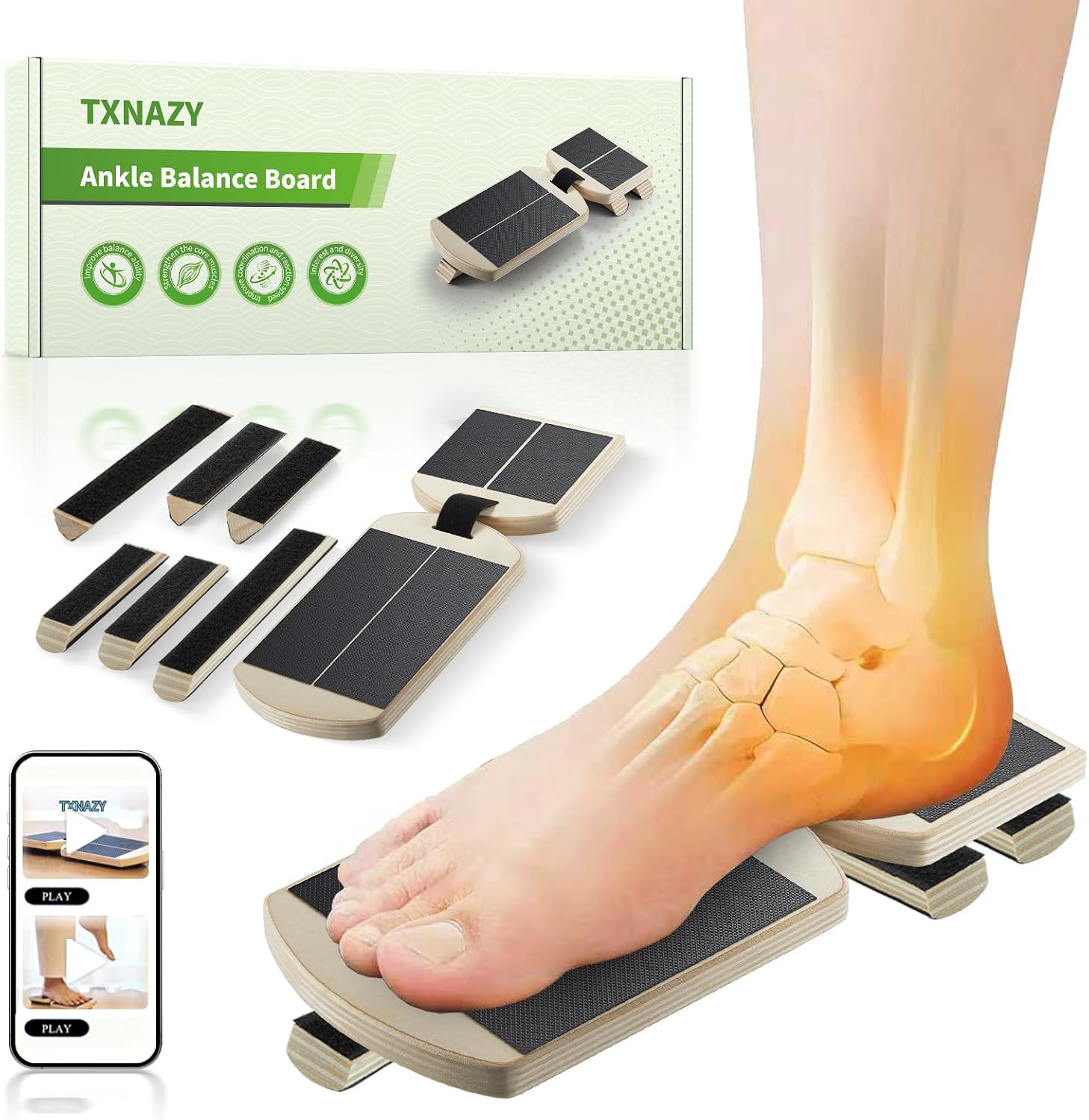 Ankle Balance Board Foot Strengthener with Adjustable Shape Balance Rods for Enh thumbnail 7