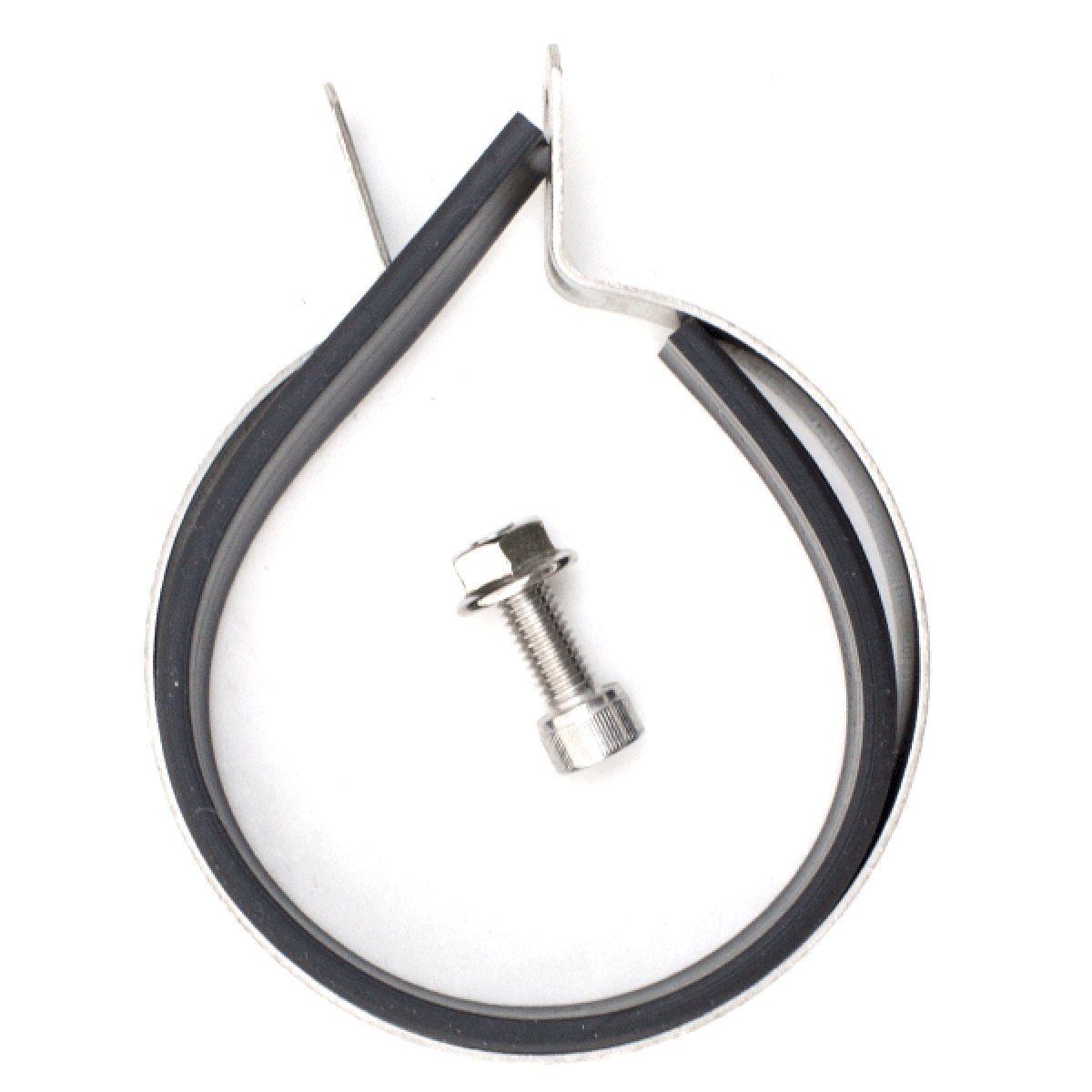 Lextek Exhaust Silencer Strap for GP1 Exhaust Hardware Metal Black Front 105mm