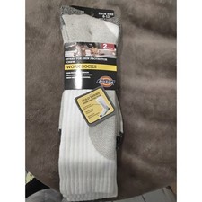 Dickies Mens 2 Pair Work Socks Steel Toe Shin Protector Crew Shoe Size 6-12