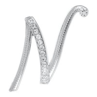 N Strass Broschen Pin FüR Letter, Silber