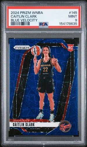 2024 Prizm WNBA Caitlin Clark Rookie Blue Velocity Prizm PSA 9 #145 Fever