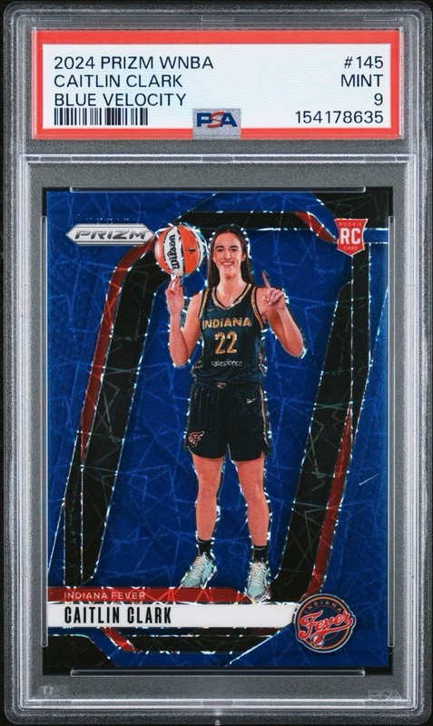 2024 Prizm WNBA Caitlin Clark Rookie Blue Velocity Prizm PSA 9 #145 Fever