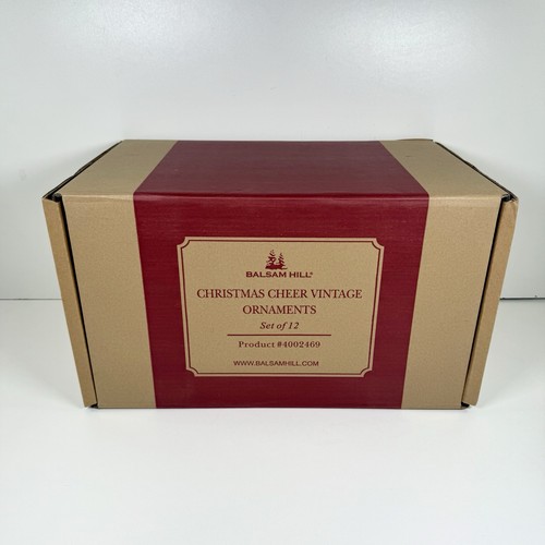 Balsam Hill Christmas Cheer Vintage Grandi Ornamenti in Vetro - 12 Pezzi! - Foto 5 di 5