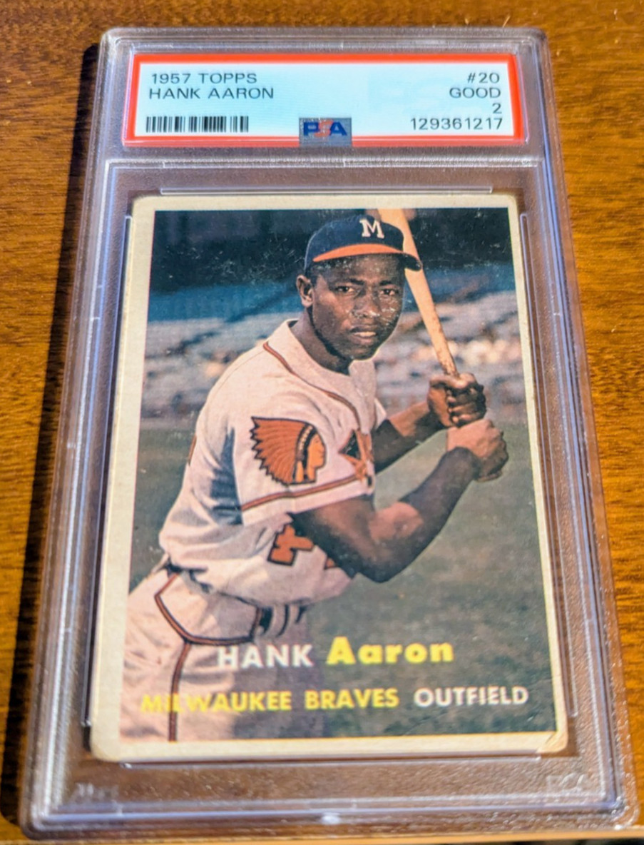 Hank Aaron 1957 Topps #20 PSA 2