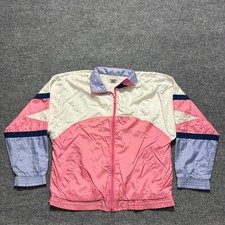 Vintage Reebok Sport Womens Windbreaker Jacket M Colorblock Full Zip Retro