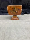 McCoy USA Art PotteryBrown Glaze Pedestal Planter Antique Curio Grapes Leaves