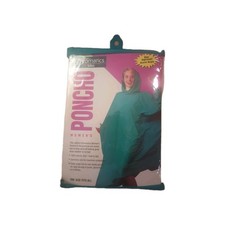 Rain Poncho Vintage Chromatics by Totes Women s Teal Hooded OS Waterproof NIP