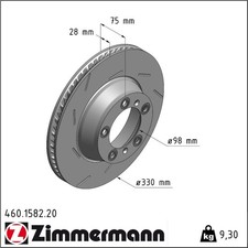 Zimmermann 460.1582.20 Bremsscheibe für PORSCHE PANAMERA 970