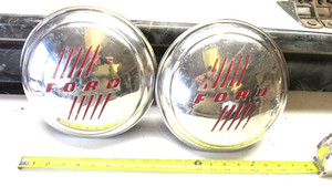 2 NICE OLD 1946 - 48 ?? FORD DOG DISH HUBCAPS WHEEL COVERS