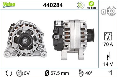 Lichtmaschine Generator Lima VALEO RE-GEN - AT 440284 +71.40  Pfand 70A für 206