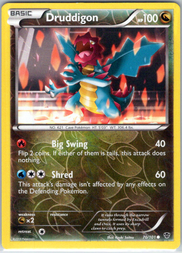 Druddigon 70/101 Plasma Blast Common Reverse Holo 2013 LP