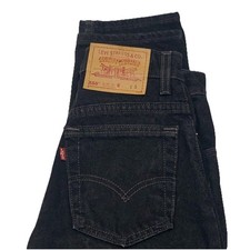 Levis 550 Relaxed Fit Tapered Leg Jeans JR. 3 Short Black Denim USA Made 90s VTG