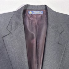 VTG Brooks Brothers Blazer Mens 48  Charcoal Gray 2 Button Sport Coat USA MADE