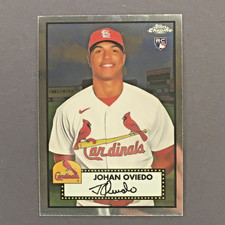 2021 Topps Chrome Johan Oviedo Rookie Card #89 Platinum Anniversary St. Louis RC. rookie card picture
