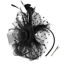 Women's Flower Feather Fascinator Hats for Women Wedding Tea Party Church Fas...