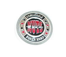 THE NUTS UNBEATABLE POKER HAND  SILVER POKER CARD PROTECTOR COIN NEW