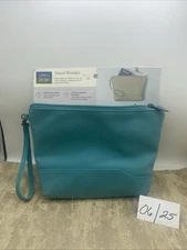 Travel Wristlet Open Story Turquoise 10”X 7” Brand New With Tags