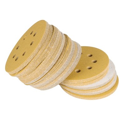 100 Pack 5 In 8 Holes Sanding Disc Hook And Loop Flocking Sandpaper 100 Grit
