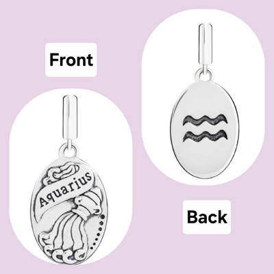 Chamilia ZODIAC AQUARIUS (JAN 20 - FEB 18) Sterling Dangle Bead 2010-3291 $40