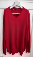 MAERZ MÄRZ Pullover 60 62 Rot 100% Wolle Schurwolle Merino Langarm V Ausschnitt 