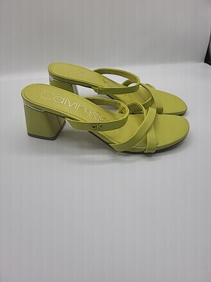 Calvin Klein Women Block Heel  Sandals  Size US 7.5M Medium Green