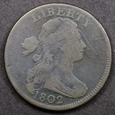 1802 S-239 Elephant Trunk Draped Bust Large Cent - Circulated