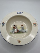 Vintage 1930's Czech Ceramic Baby's Bowl 5.25 By 2