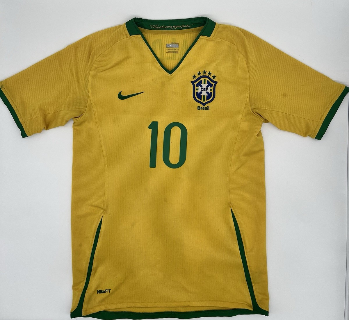 Brazil 2008/2009 Home Ronaldinho #10 Authentic Nike Jersey YOUTH L